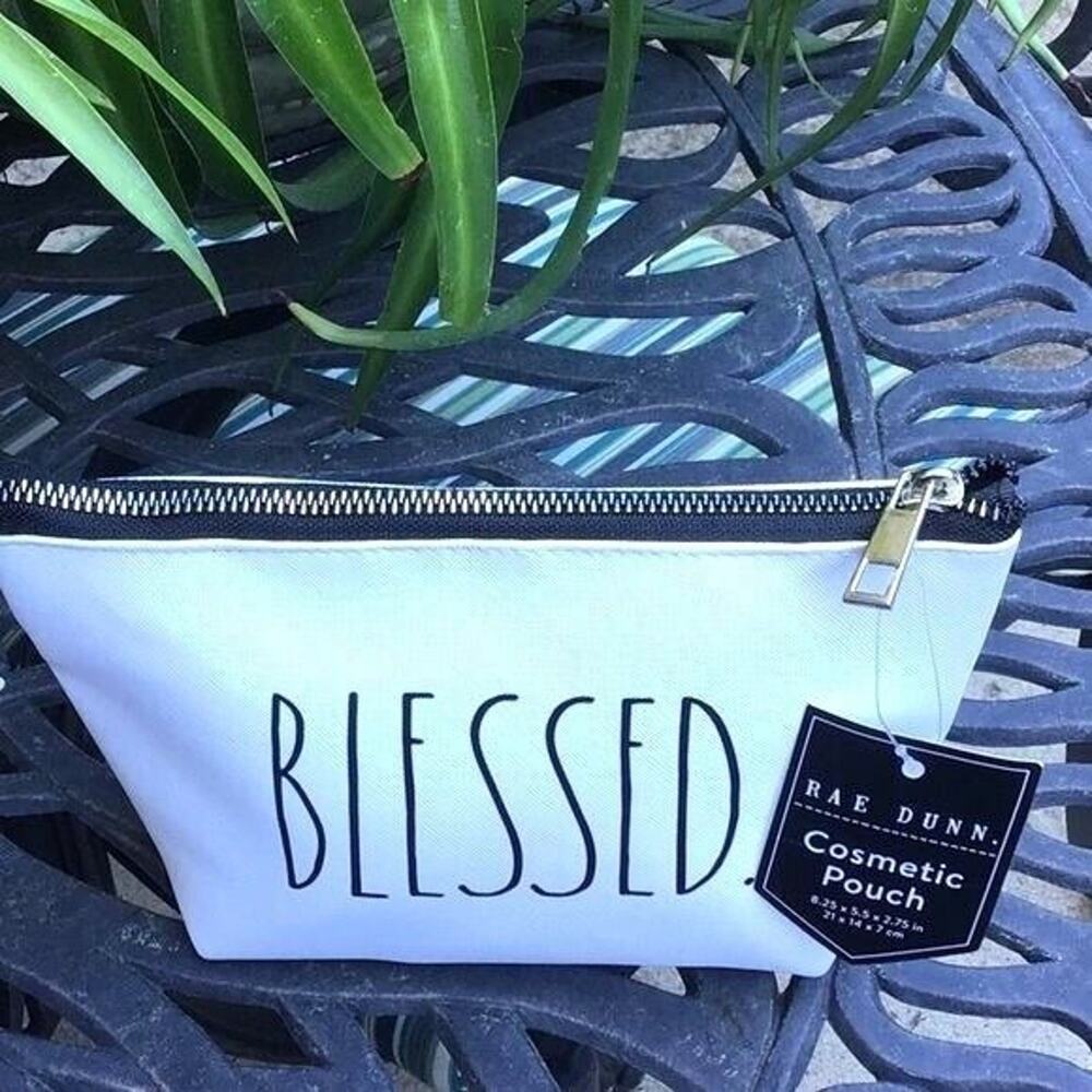Rae Dunn BLESSED White Cosmetic Pouch - Picture 5 of 5